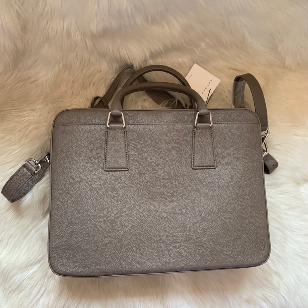 New! SANDRO Paris Pebbled Laptop Briefcase Bag - Picture 6 of 14
